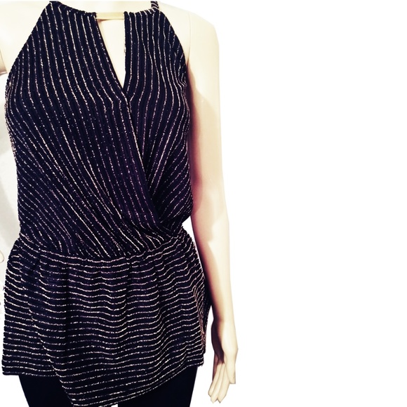 Michael Kors Size Medium Gold Combo Blouse NWT - Picture 2 of 7